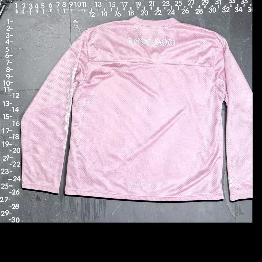 Chrome Hearts Pink 'Love You' Mesh Warm-Up Long Sleeve Jersey - Picture 2 of 8